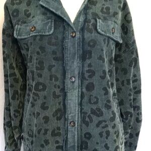 BiBi Vintage Washed Leopard Print Button Shirt/Jacket Size L pre-owned